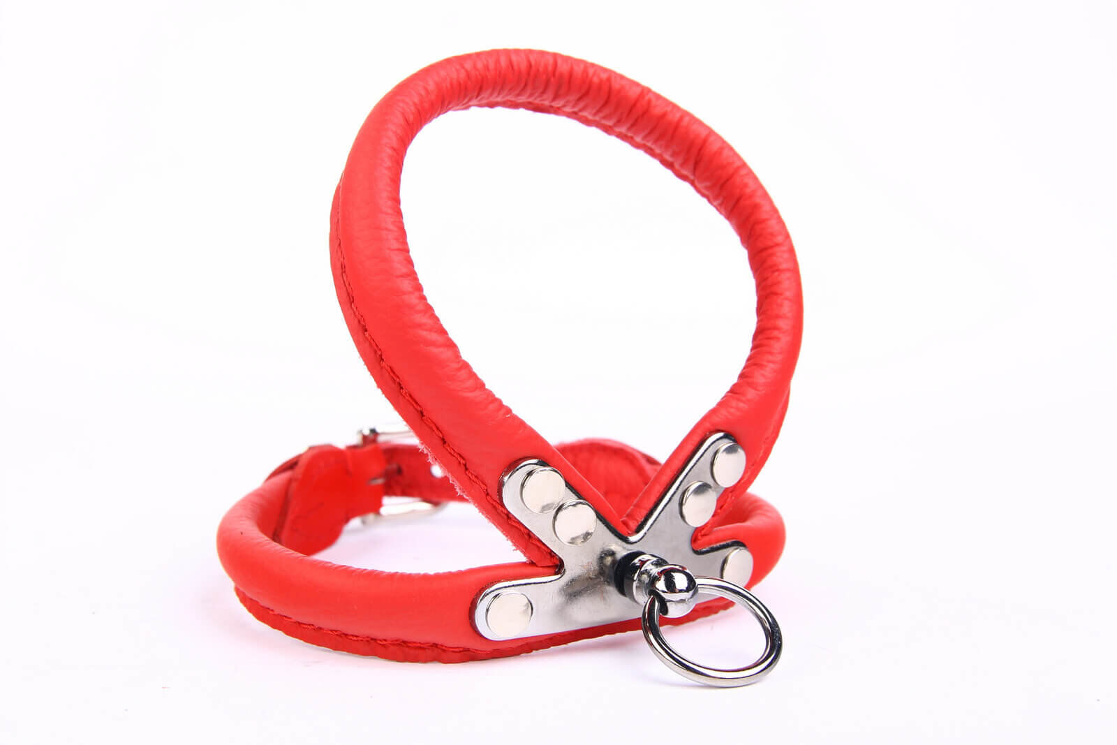 Yogipet - Harnais Cuir pour Chien Rouge - 40cm Image num&eacute;ro 1