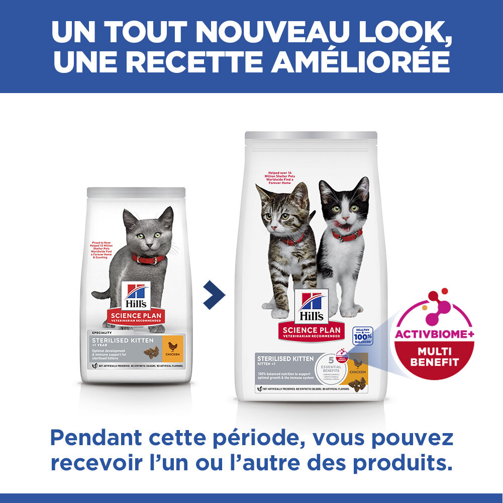 Hill's Science Plan - Kitten Sterilised Cat Croquettes Pour Chaton St&eacute;rilis&eacute; Au Poulet  - 300g Image num&eacute;ro 3