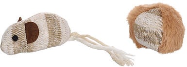 Flamingo - Jouet Faci Souris + Balle Rayé pour Chats - Brun