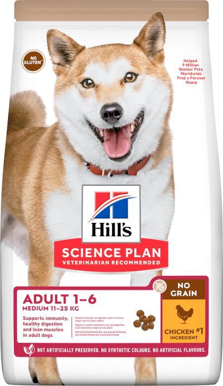 Hill's Science Plan - No Grain Adult Croquettes Sans C&eacute;r&eacute;ales Pour Chien Adulte Au Poulet  - 12kg Image num&eacute;ro 1