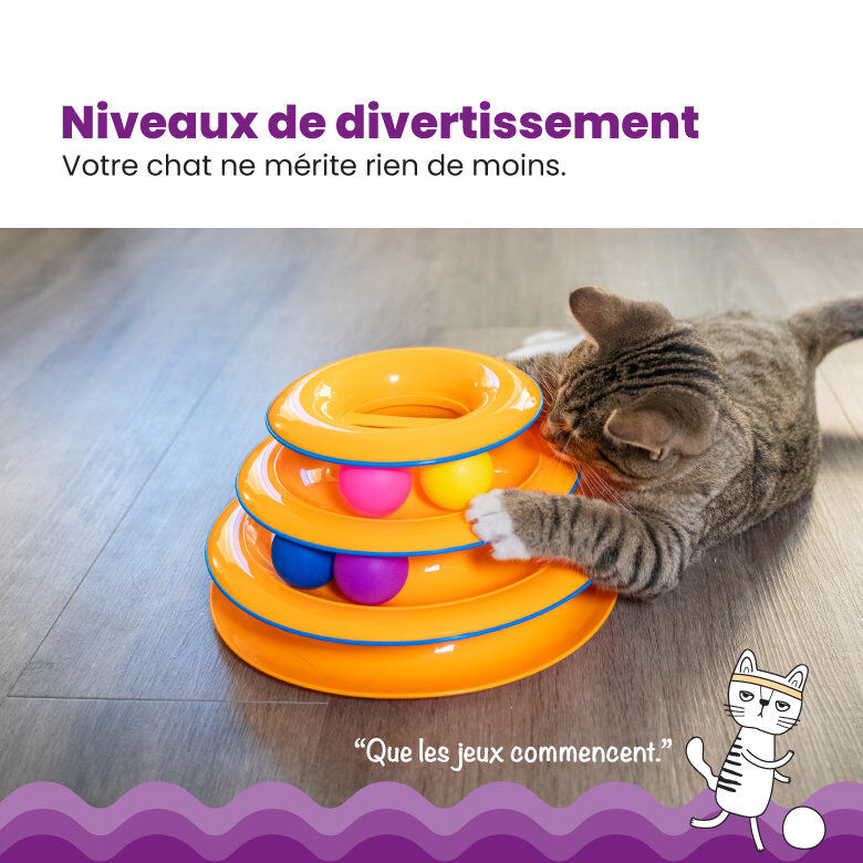 Outward Hound - Jeu Tour Tower of Tracks pour Chats - 13,3x13,3x25,4cm Image num&eacute;ro 6