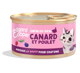 Edgard & Cooper - Pâtée Morceaux en Sauce Canard et Poulet pour Chaton - 85g