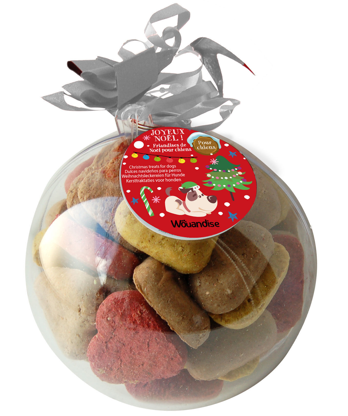 Wouapy - Boule Friandises Canibull No&euml;l &agrave; la Viande pour Chien - 205g Image num&eacute;ro 2