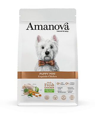 Amanova - Croquettes Small au Poulet pour Chiots - 500g