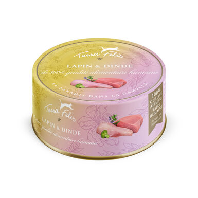 Terra Felis - Aliment Naturel au Lapin et Dinde pour Chats - 80g
