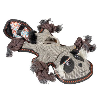 Duvoplus - Jouet Canvas Raton Laveur Gris pour Chiens - 34x23x5cm