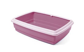 Animalis - Bac à Litière Jumbo avec Rebord pour Chat - Rose