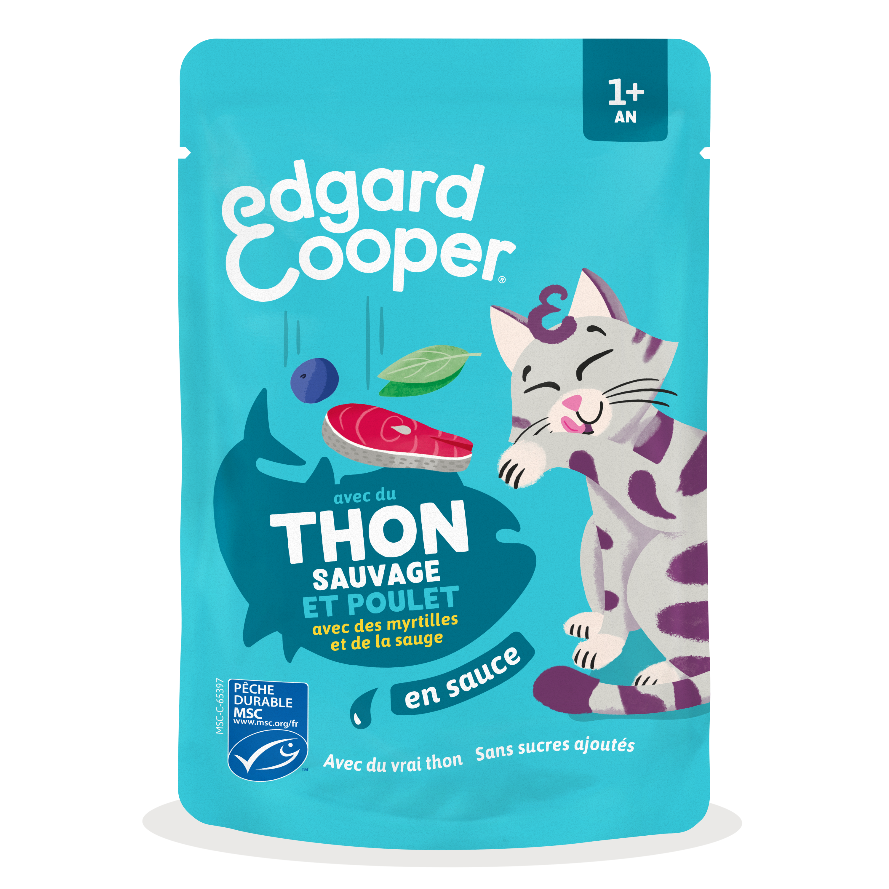 Edgard & Cooper - Sachets Humides au Thon et Poulet en Sauce pour Chatons - 85g Image num&eacute;ro 1