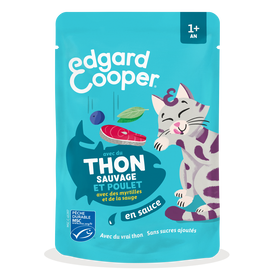 Edgard & Cooper - Sachets Humides au Thon et Poulet en Sauce pour Chatons - 85g
