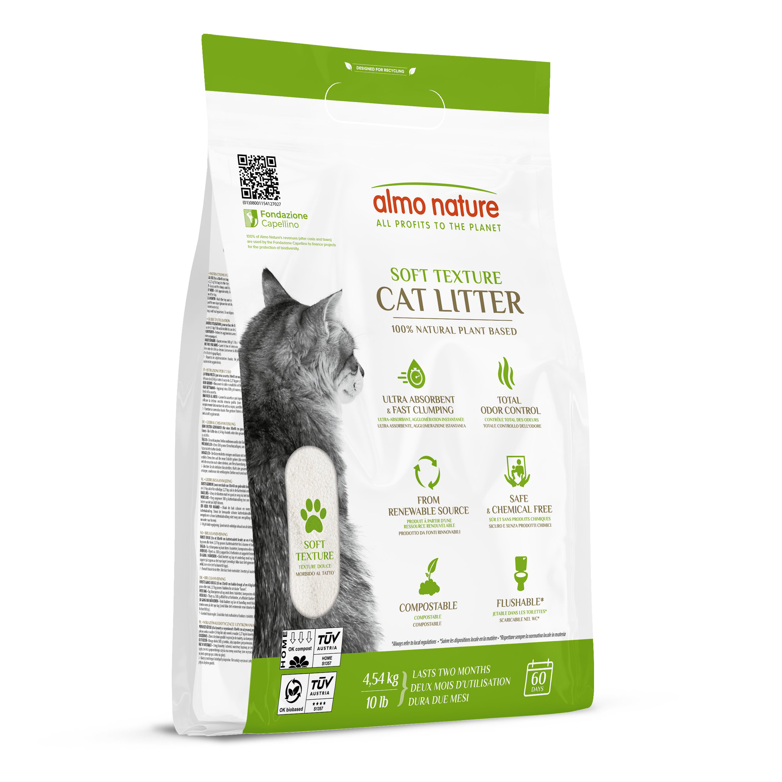 Almo Nature -  Liti&egrave;re Ecologique Catlitter pour Chats - 4,54Kg Image num&eacute;ro 4