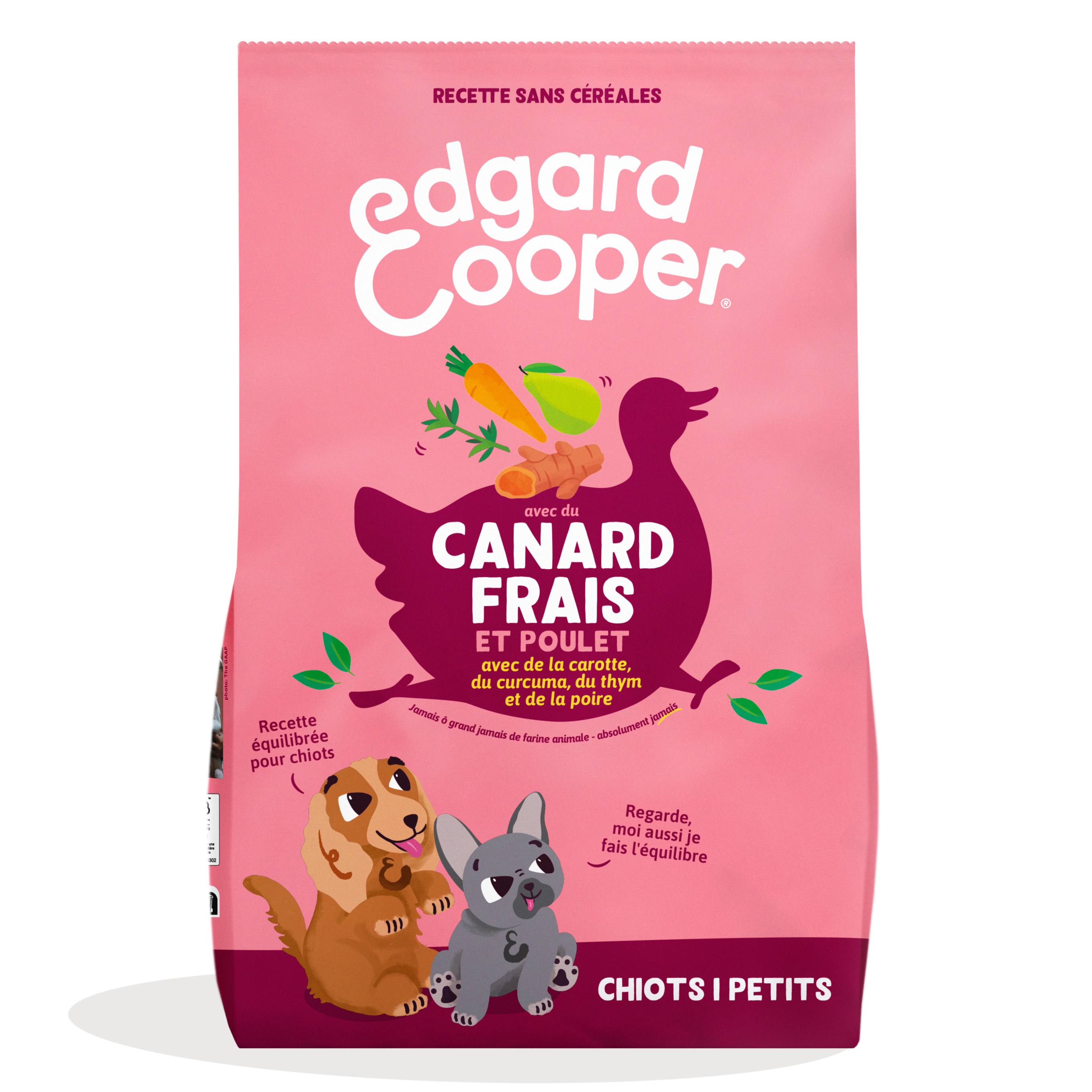 Edgard & Cooper - Croquettes sans C&eacute;r&eacute;ales Canard et Poulet frais pour Chiots - 3Kg Image num&eacute;ro 1