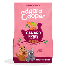Edgard & Cooper - Croquettes sans C&eacute;r&eacute;ales Canard et Poulet frais pour Chiots - 3Kg