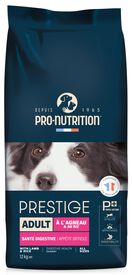 Pro-Nutrition - Croquettes Prestige Adult Agneau et Riz pour Chiens - 12Kg