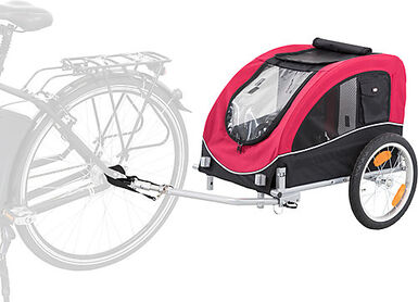 Trixie - Roulotte de vélo, M: 63 × 68 × 75/137 cm, noir/rouge