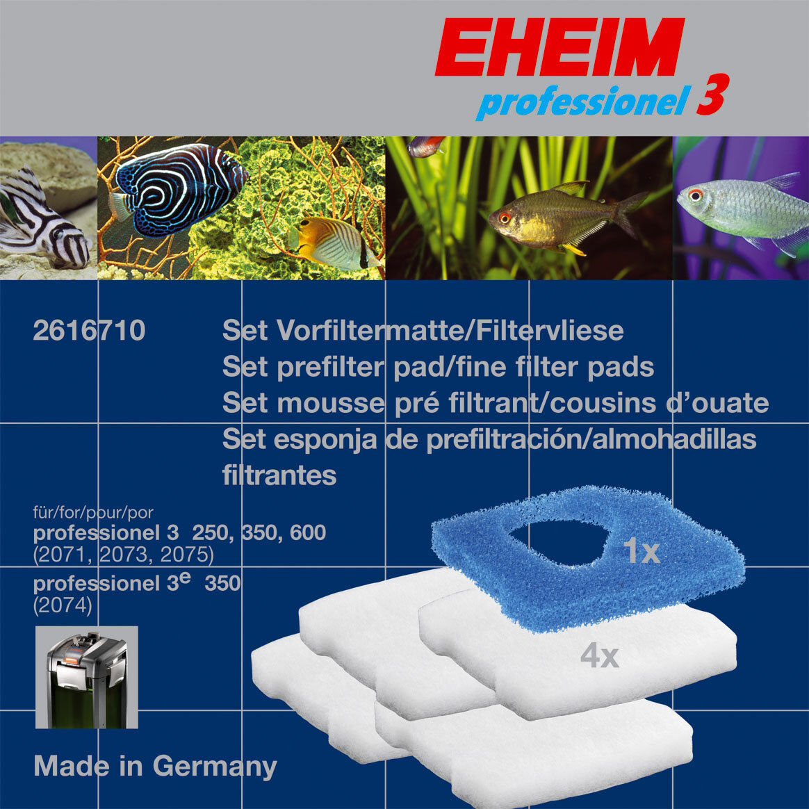 Eheim - Lot Mousse et 4 Ouates pour Filtres Professionnel 3 2071/73/74/75 Image num&eacute;ro 1