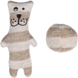 Flamingo - Jouet Faci Chien + Balle Rayé pour Chats - Brun