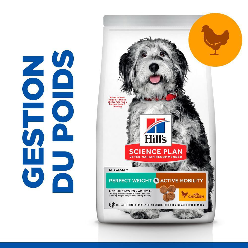 Hill's Science Plan - Perfect Weight & Active Mobility Croquettes Chien Adulte Medium Poulet - 2,5kg Image num&eacute;ro 5