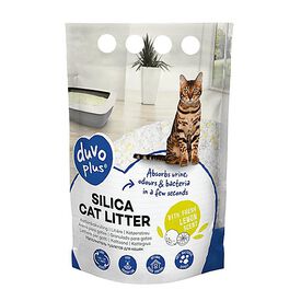 Duvoplus - Litière Premium Silica Citron Blanc/Jaune pour Chats - 5L/2Kg