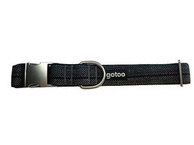 Gotoo - Collier en Tweed Bleu pour chien