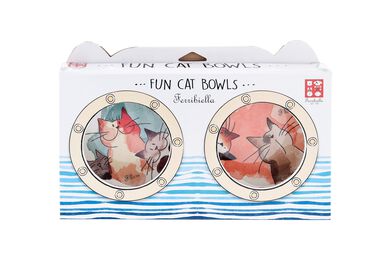 Ferribiella - Etui 2 Bols Aquarelle pour Chats - 390mlx2