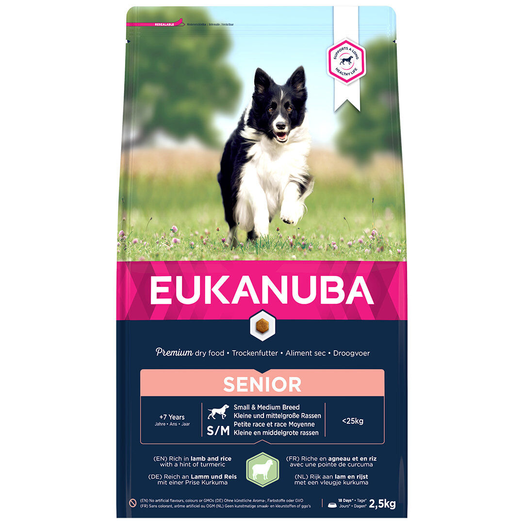 Eukanuba - Croquettes Chien Senior Pour Petite et Moyenne Race Agneau&Riz - 2,5kg Image num&eacute;ro 1
