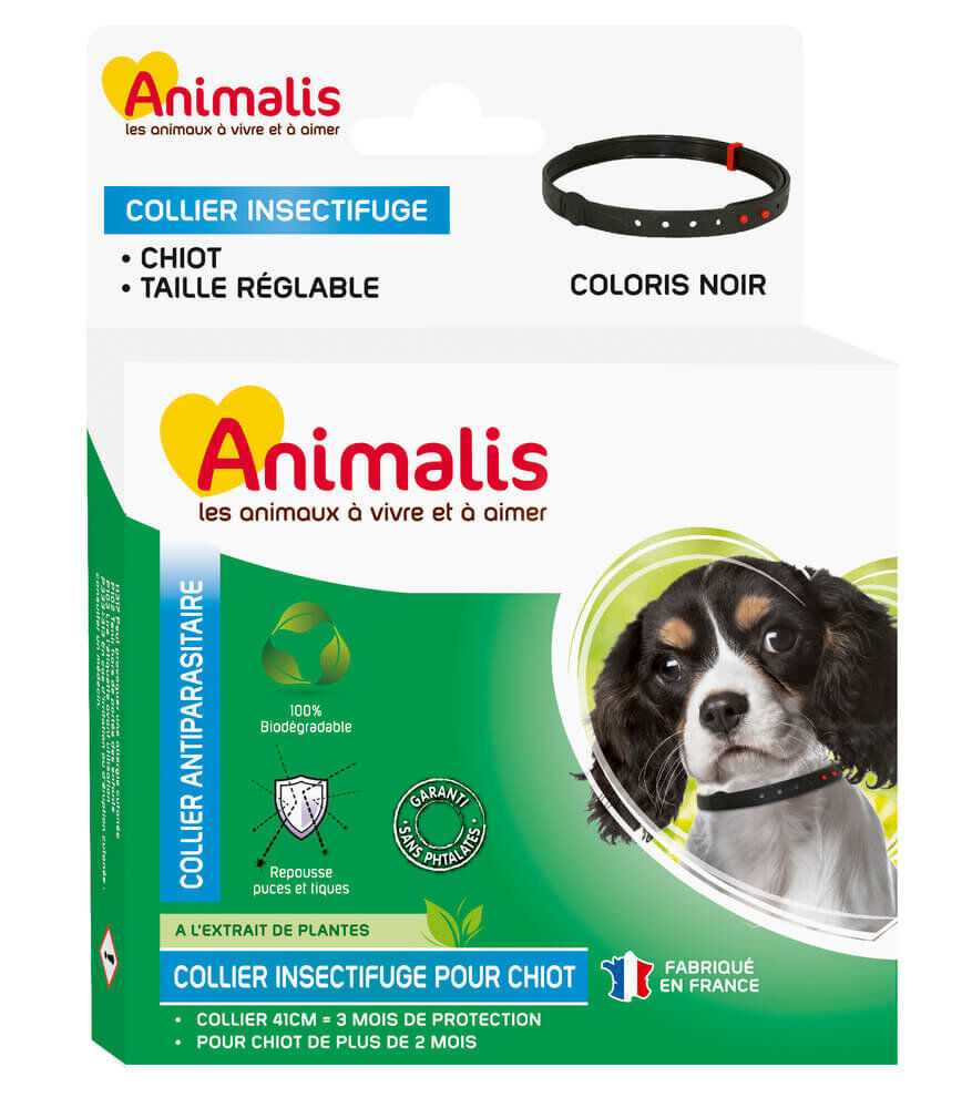 Animalis - Collier Antiparasitaire Noir pour Chiot - 41cm Image num&eacute;ro 1