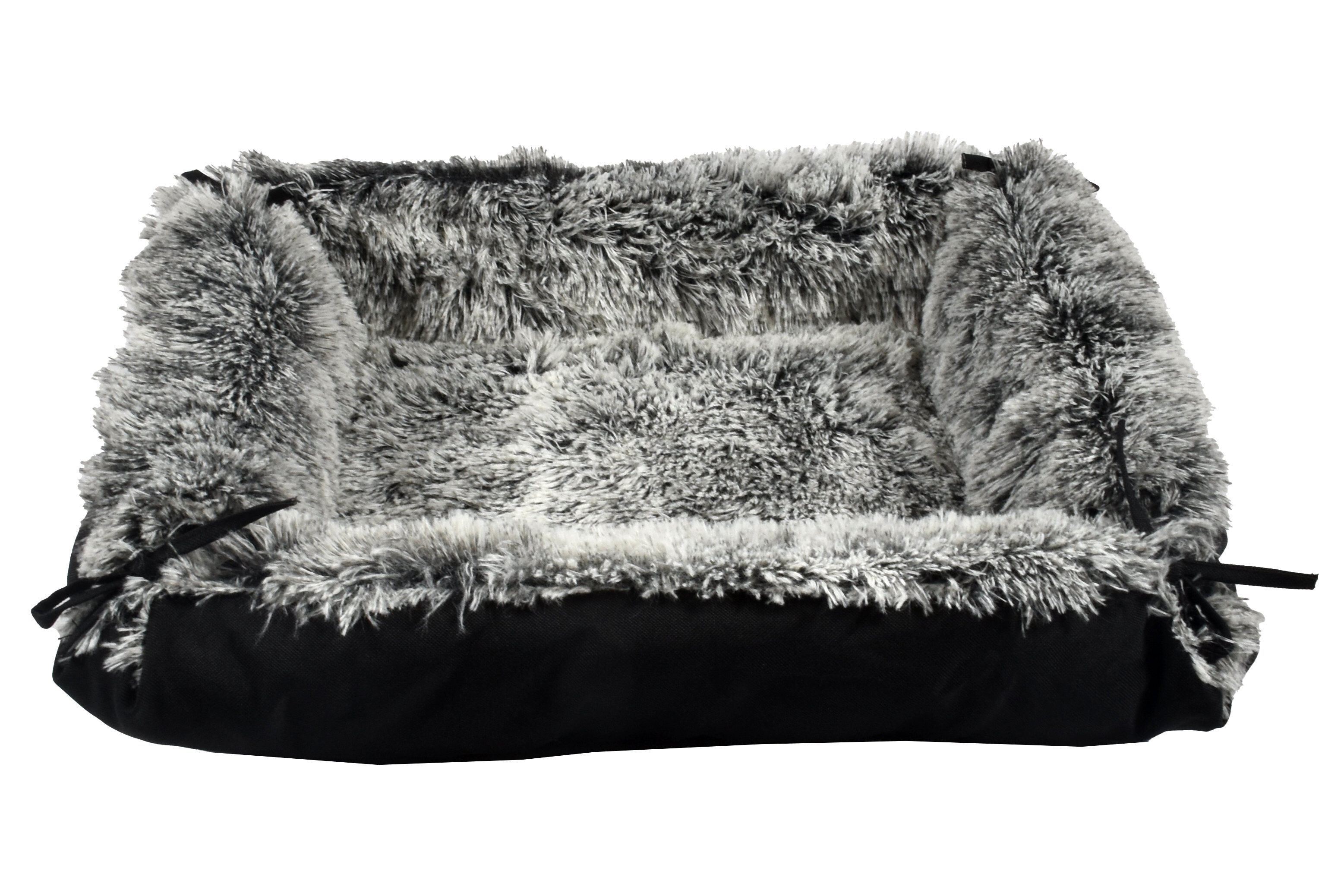 Bobby - Coussin Multirelax Poilu Noir et Gris pour Chien et Chat - S Image num&eacute;ro 1