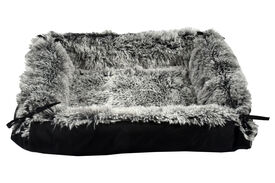 Bobby - Coussin Multirelax Poilu Noir et Gris pour Chien et Chat - S