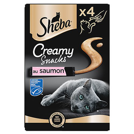 SHEBA - FRIANDISES CREAMY SNACKS AU SAUMON POUR CHATS - 4X12G
