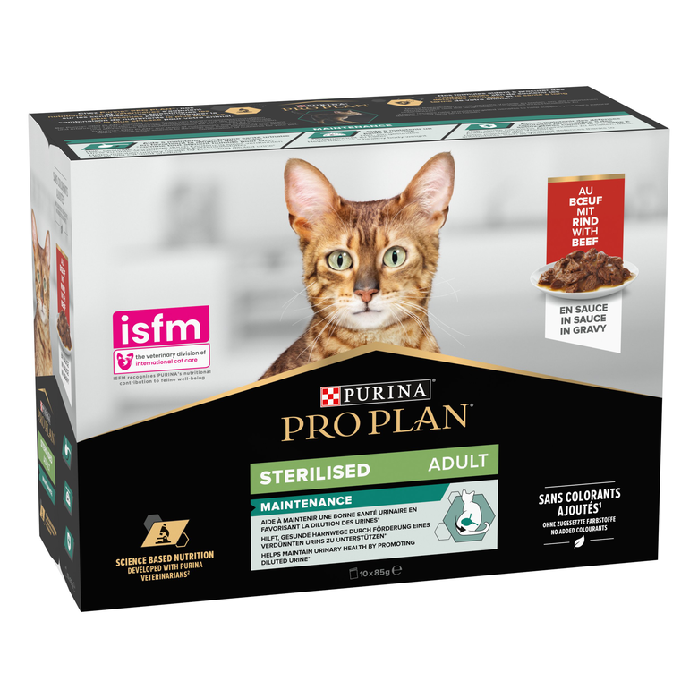 Pro plan - Bouchée en Sauce NutriSavour Sterilised au Bœuf pour Chat Adultes Stérélisés - 10x85g Image numéro 2 Pro plan - Bouchée en Sauce NutriSavour Sterilised au Bœuf pour Chat Adultes Stérélisés - 10x85g Image numéro 2