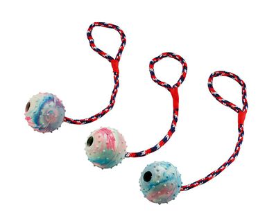 Kerbl - Balle et sa corde pour chien - 30 cm Ø6 cm 3pcs