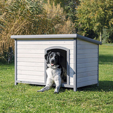 Trixie - natura niche pour chiens Classic à toit plat, L: 116 × 82 × 79 cm, gris
