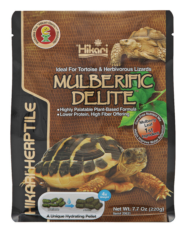 Hikari - Alimentation Mulberific Delite pour Tortues Terrestres et Lezards Herbivores - 220g Image numéro 1 Hikari - Alimentation Mulberific Delite pour Tortues Terrestres et Lezards Herbivores - 220g Image numéro 1