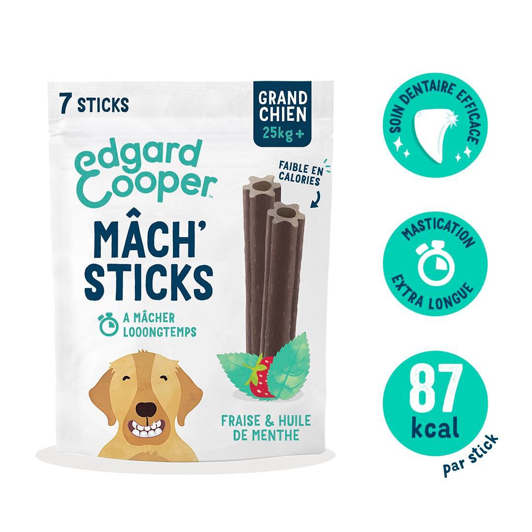 Edgard & Cooper - Sticks &agrave; M&acirc;cher Dental Naturel &agrave; la Menthe et Fraise fraiche pour Chien - L Image num&eacute;ro 8