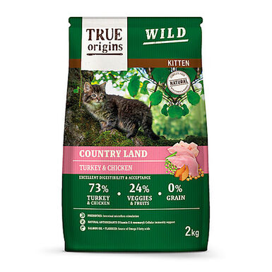 True Origins Wild - Croquettes Poulet &Dinde pour Chatons - 2Kg