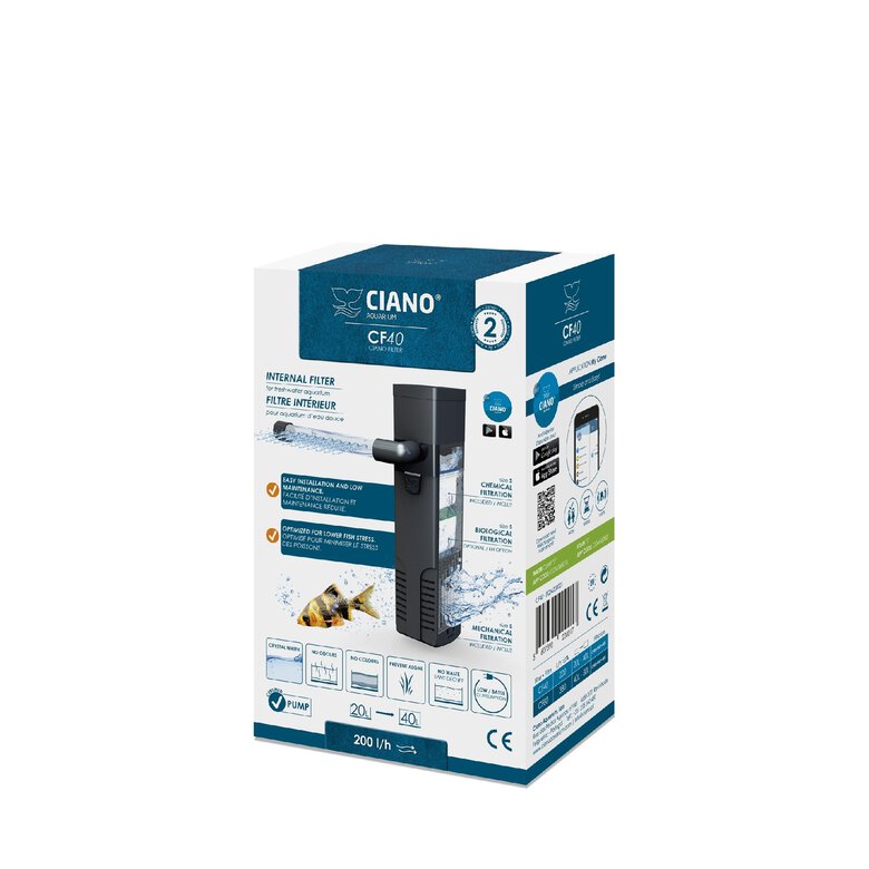 Ciano - Filtre Intérieur CF-40 pour Aquarium Image numéro 3 Ciano - Filtre Intérieur CF-40 pour Aquarium Image numéro 3