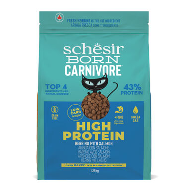 Schesir - Croquettes Born Carnivore Hareng et Saumon - 1,25Kg