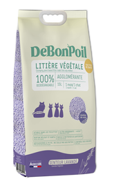 DeBonPoil - Litière Végétale Agglomérante à la Lavande pour Chat - 15L