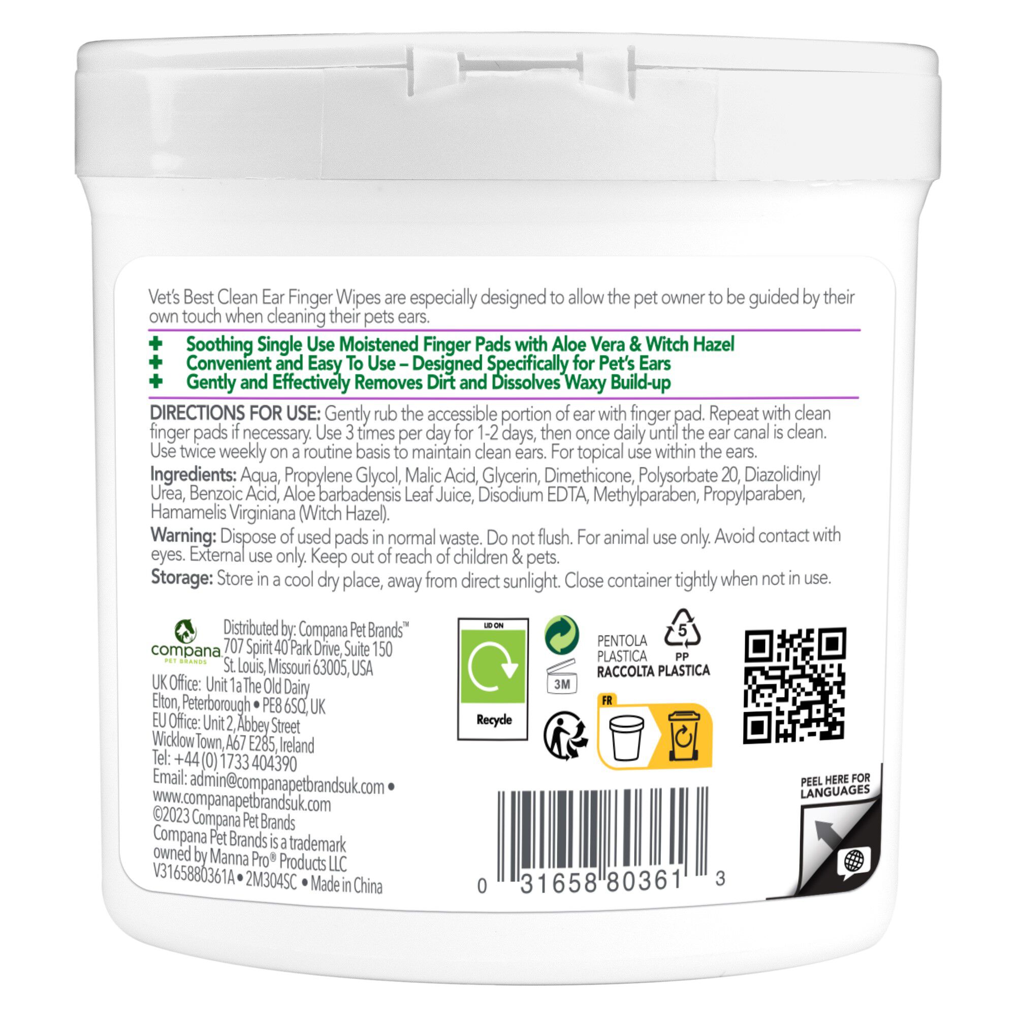 Vet's Best - Lingettes Doigt pour Nettoyage des Oreilles - x50 Image num&eacute;ro 2