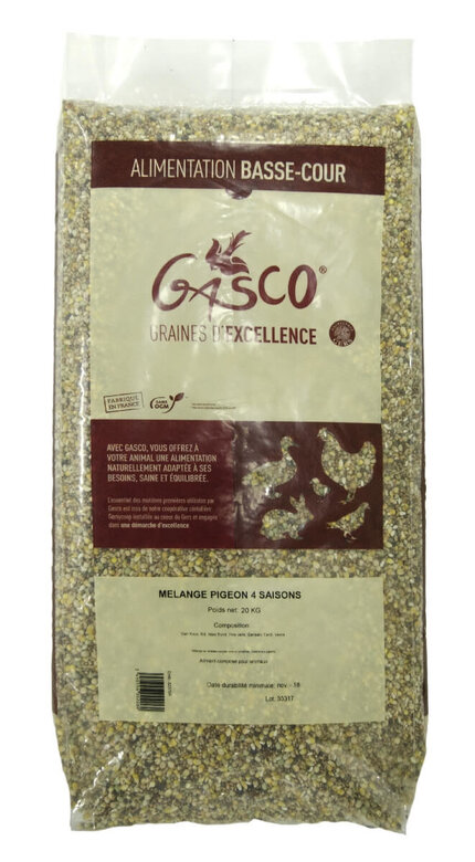 Gasco - Mélange de Graines pour Pigeon 4 Saisons - 20Kg Image numéro 1 Gasco - Mélange de Graines pour Pigeon 4 Saisons - 20Kg Image numéro 1
