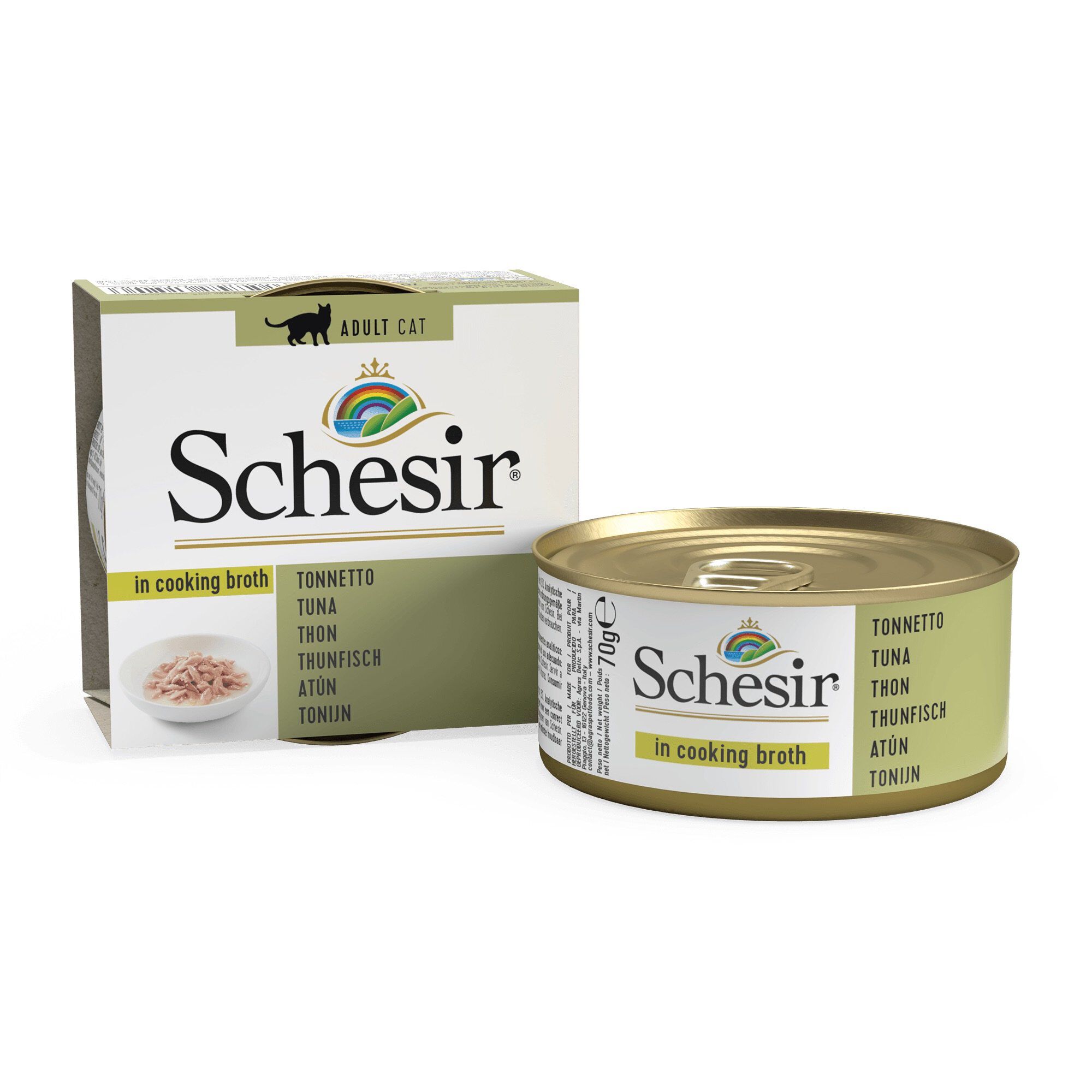 Schesir - P&acirc;t&eacute;e en Gel&eacute;e Thon En Bouillon Pour Chats - 70g Image num&eacute;ro 1