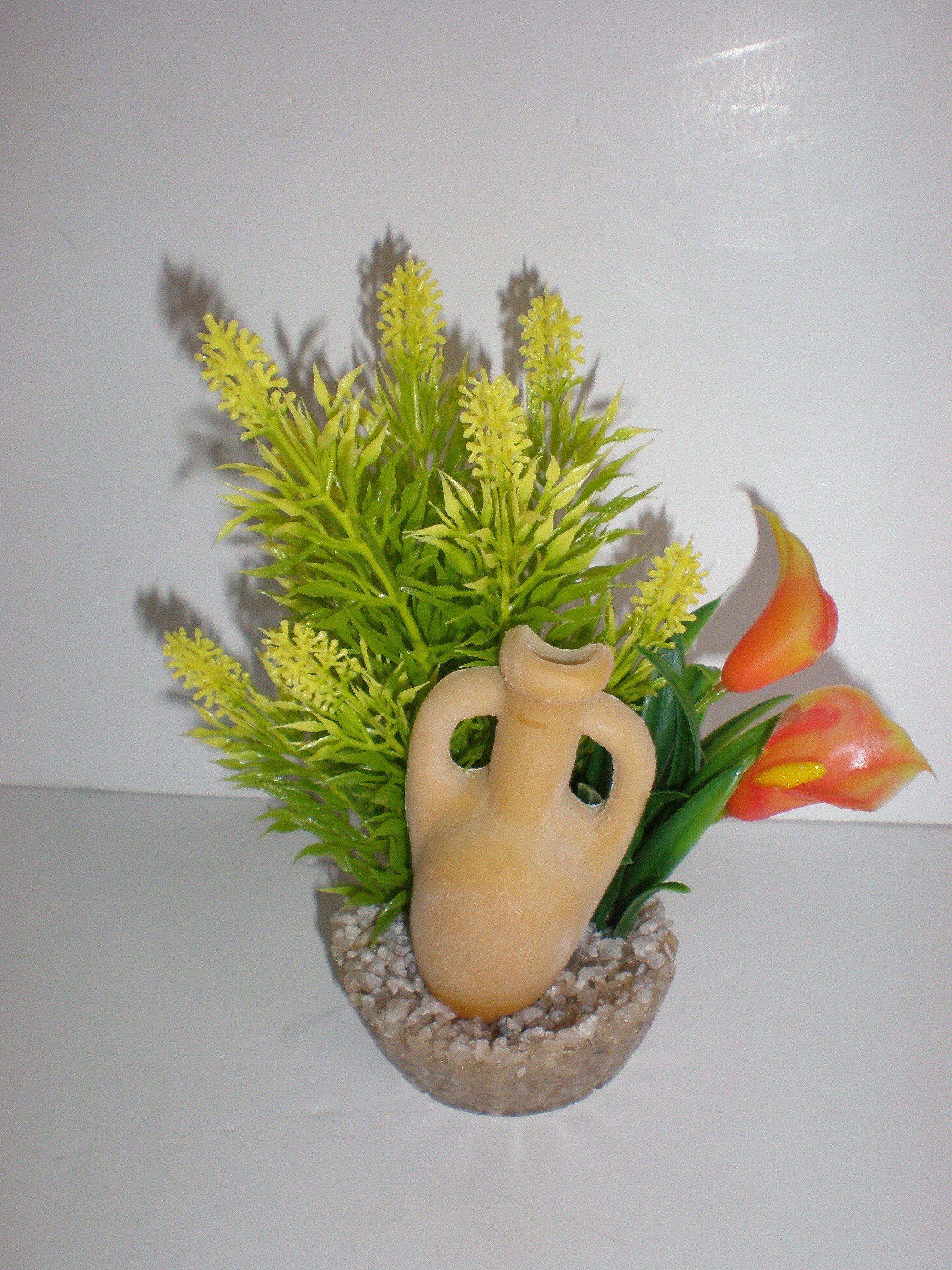 D&eacute;coration Plante en Plastique Amphore D&eacute;cor&eacute;e Mix Image num&eacute;ro 1