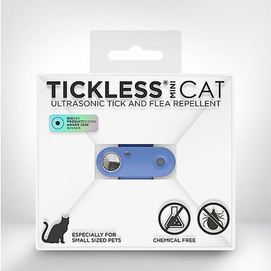 Tickless - Répulsif Antiparasitaire Mini Cat Ultrason Rechargeable pour Chats - Bleu