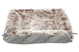 Bobby - Coussin Multirelax Poilu Taupe et Gris pour Chien et Chat - S