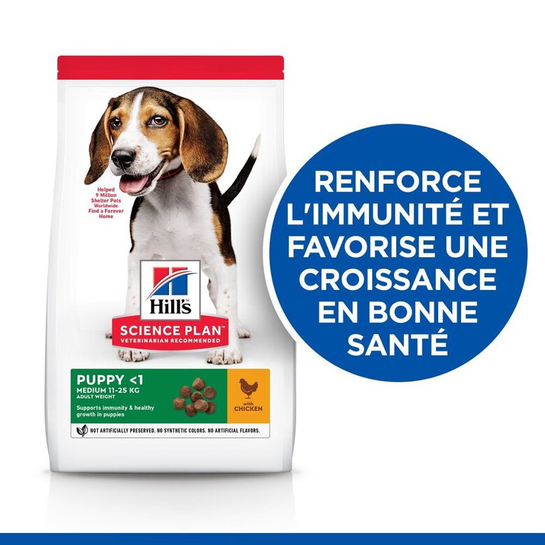 Hill's Science Plan - Puppy Croquettes Pour Chiot Au Poulet  - 12kg Image numéro 2 Hill's Science Plan - Puppy Croquettes Pour Chiot Au Poulet  - 12kg Image numéro 2