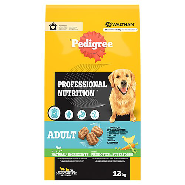 PEDIGREE Croquettes à la Volaille et aux Légumes pour chien adulte - 12kg Image numéro 1 PEDIGREE Croquettes à la Volaille et aux Légumes pour chien adulte - 12kg Image numéro 1