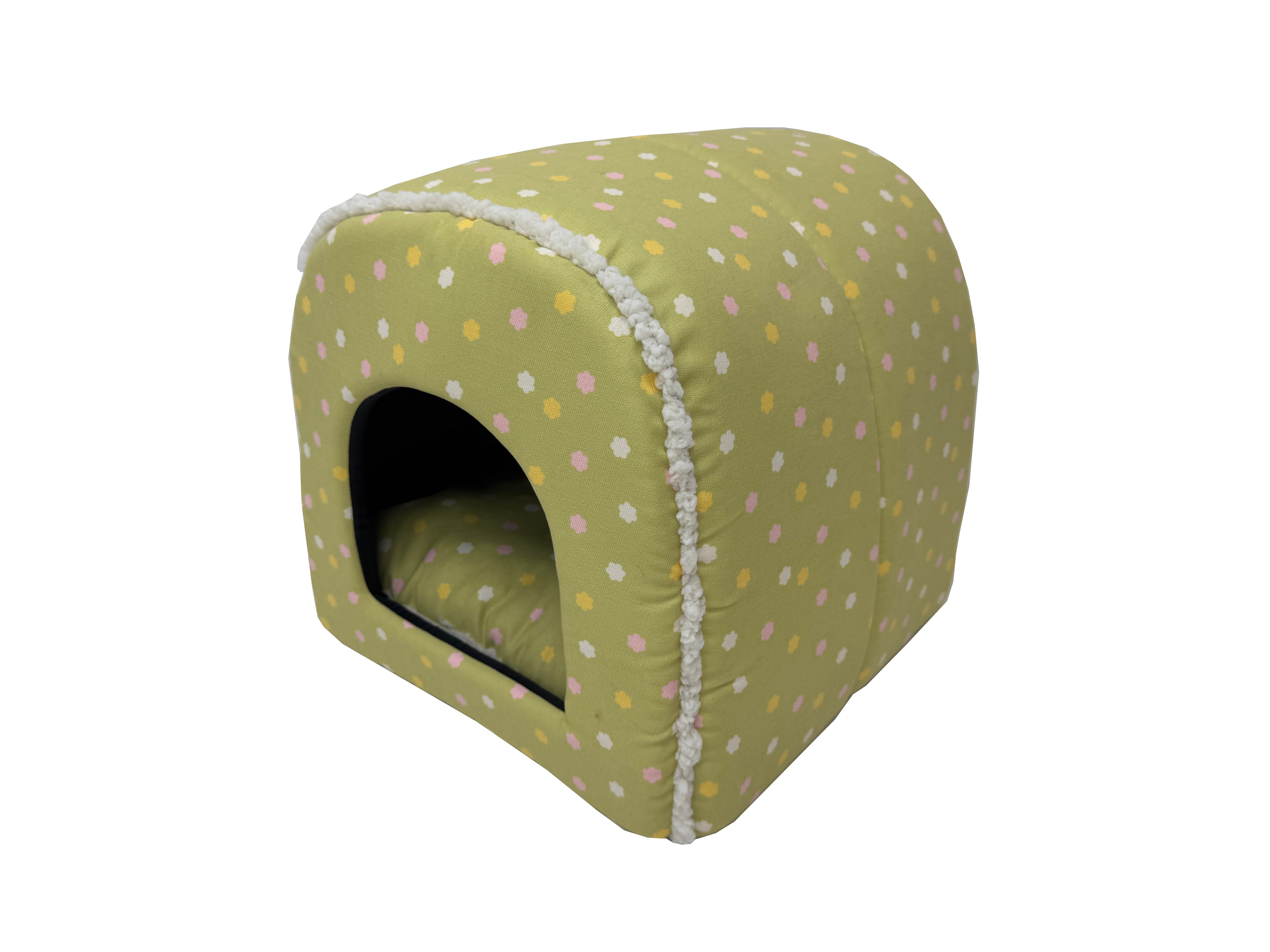 Leeby - Panier arrondi &agrave; Motif Pois pour Chat - Vert Image num&eacute;ro 2