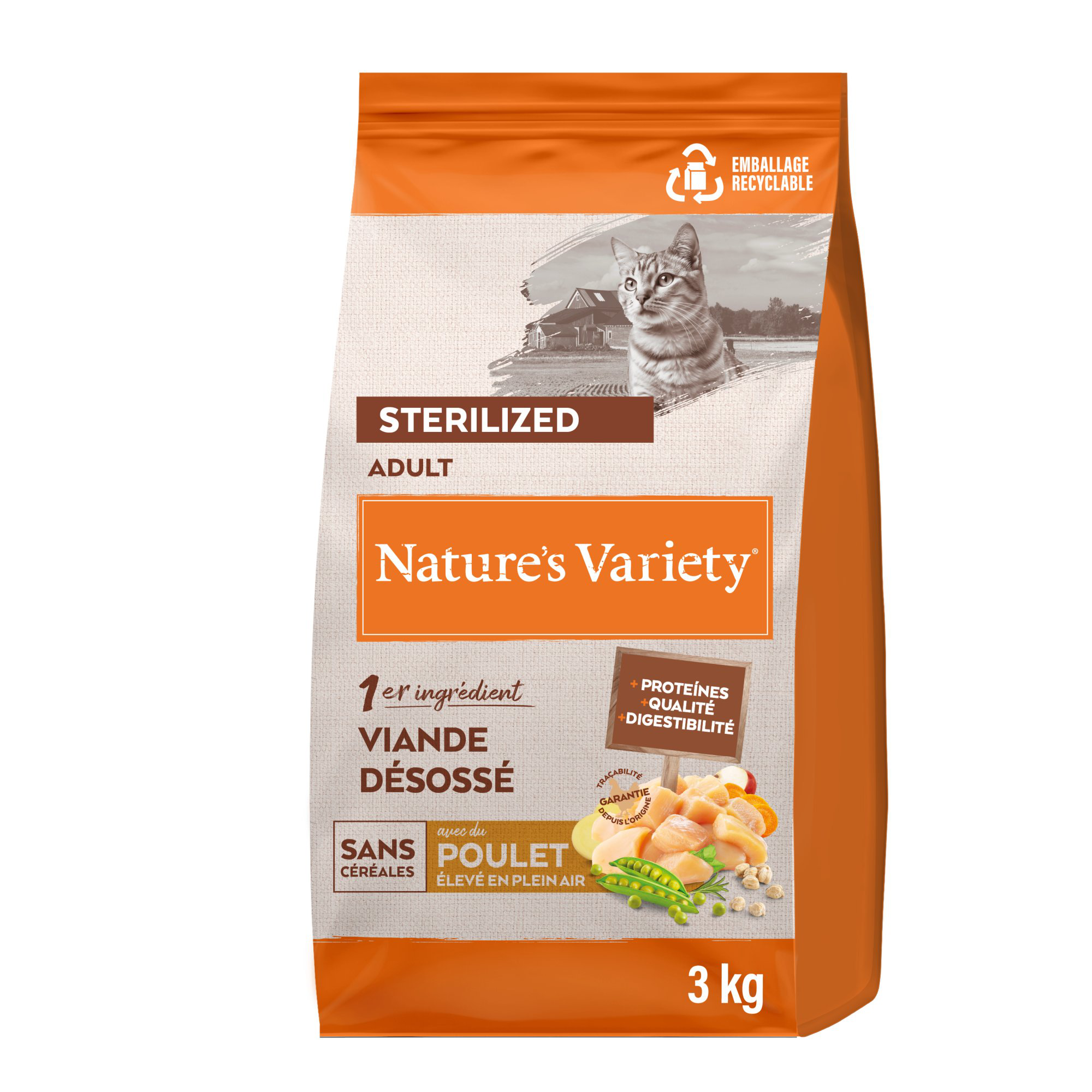 Nature's Variety - Croquettes St&eacute;rilis&eacute; No Grain Au Poulet Pour Chats - 3kg Image num&eacute;ro 5