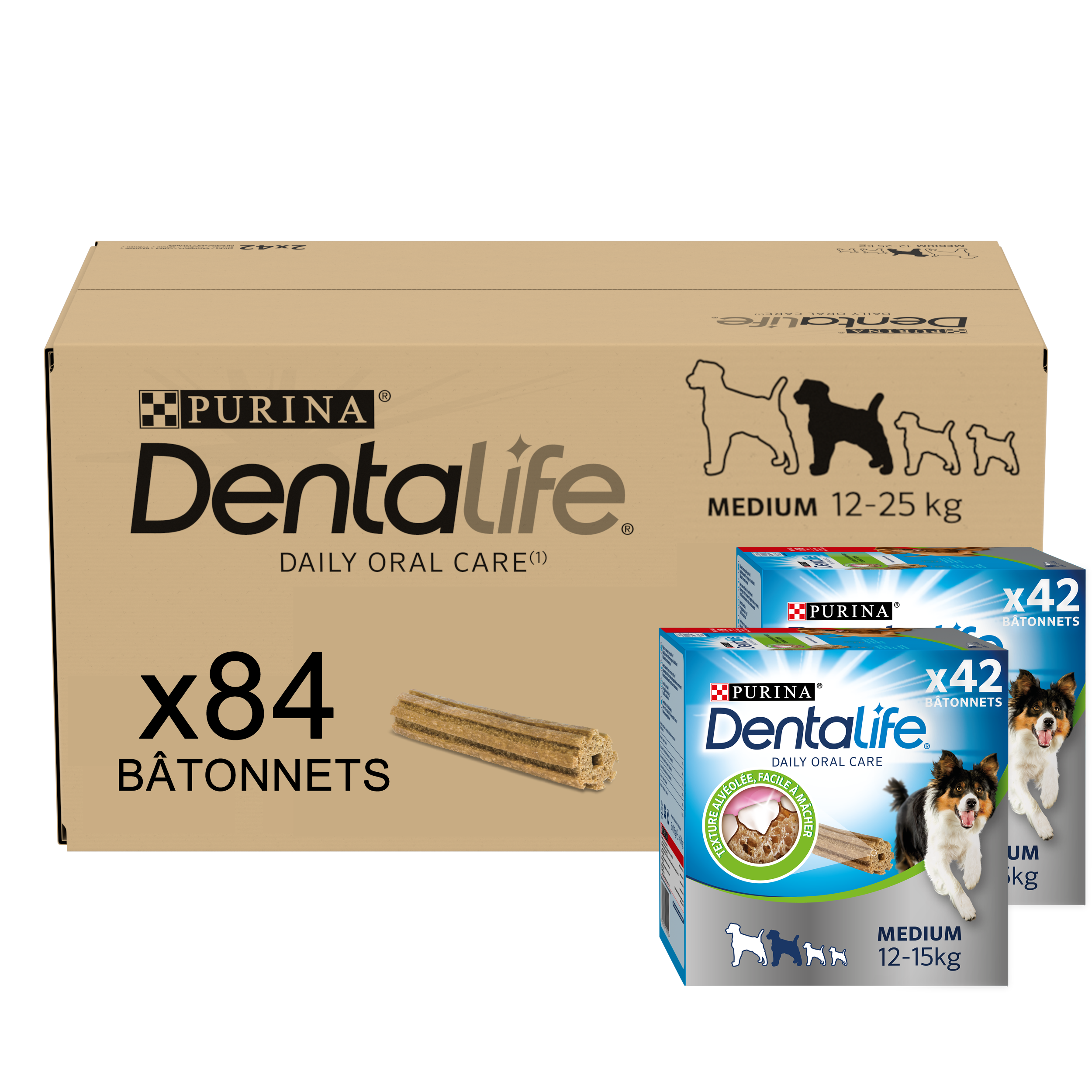 Dentalife - Multipack B&acirc;tonnets &agrave; M&acirc;cher Hygi&egrave;ne Bucco-dentaire pour Chiens - Medium/x 84 Image num&eacute;ro 1