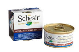 Schesir - Boîte Pâtée au Thon et Blanchailles avec Riz au Naturel pour Chat - 85g
